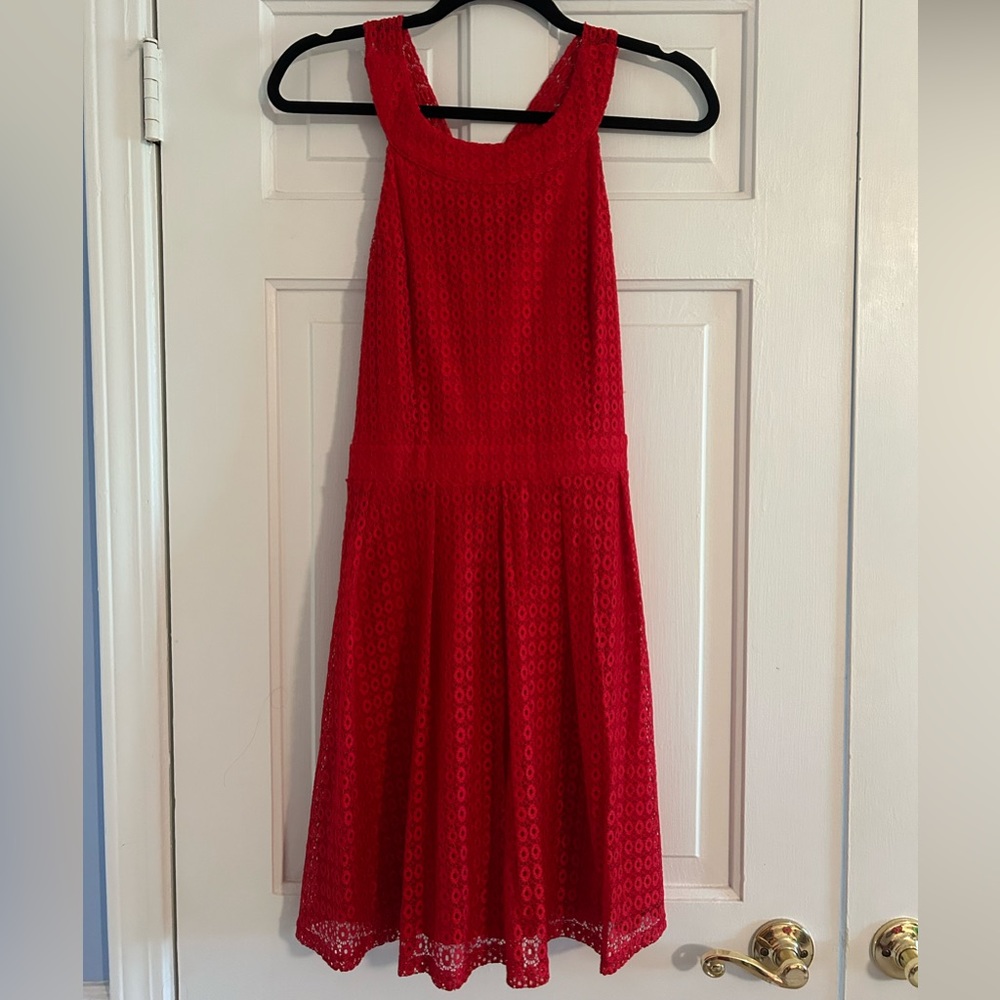 Red dress that hits above the knee (if you’re around 5’5”). Only worn once!